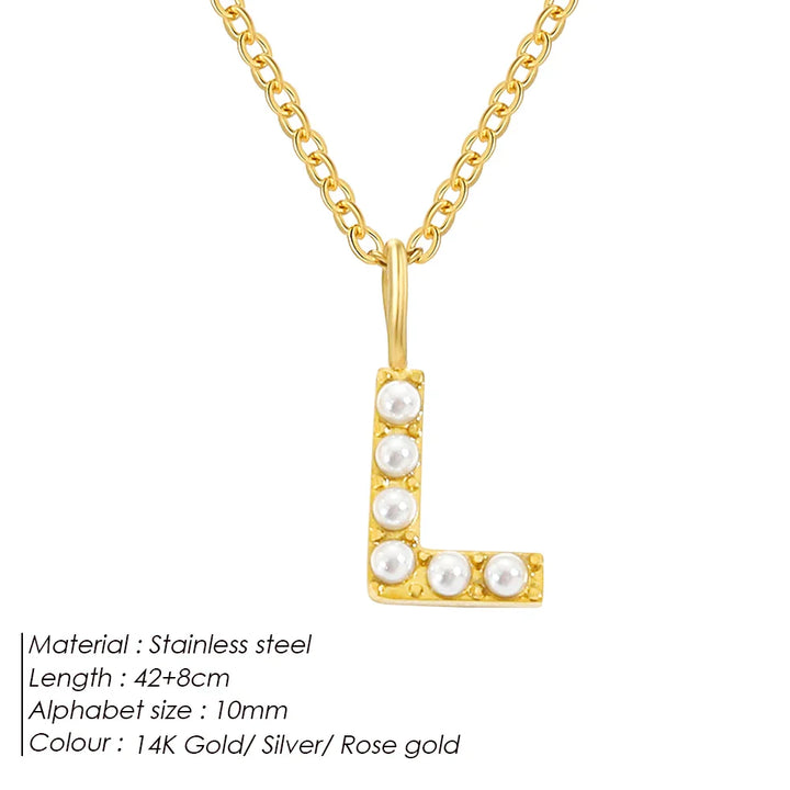 Dainty Pearl Initial Pendant