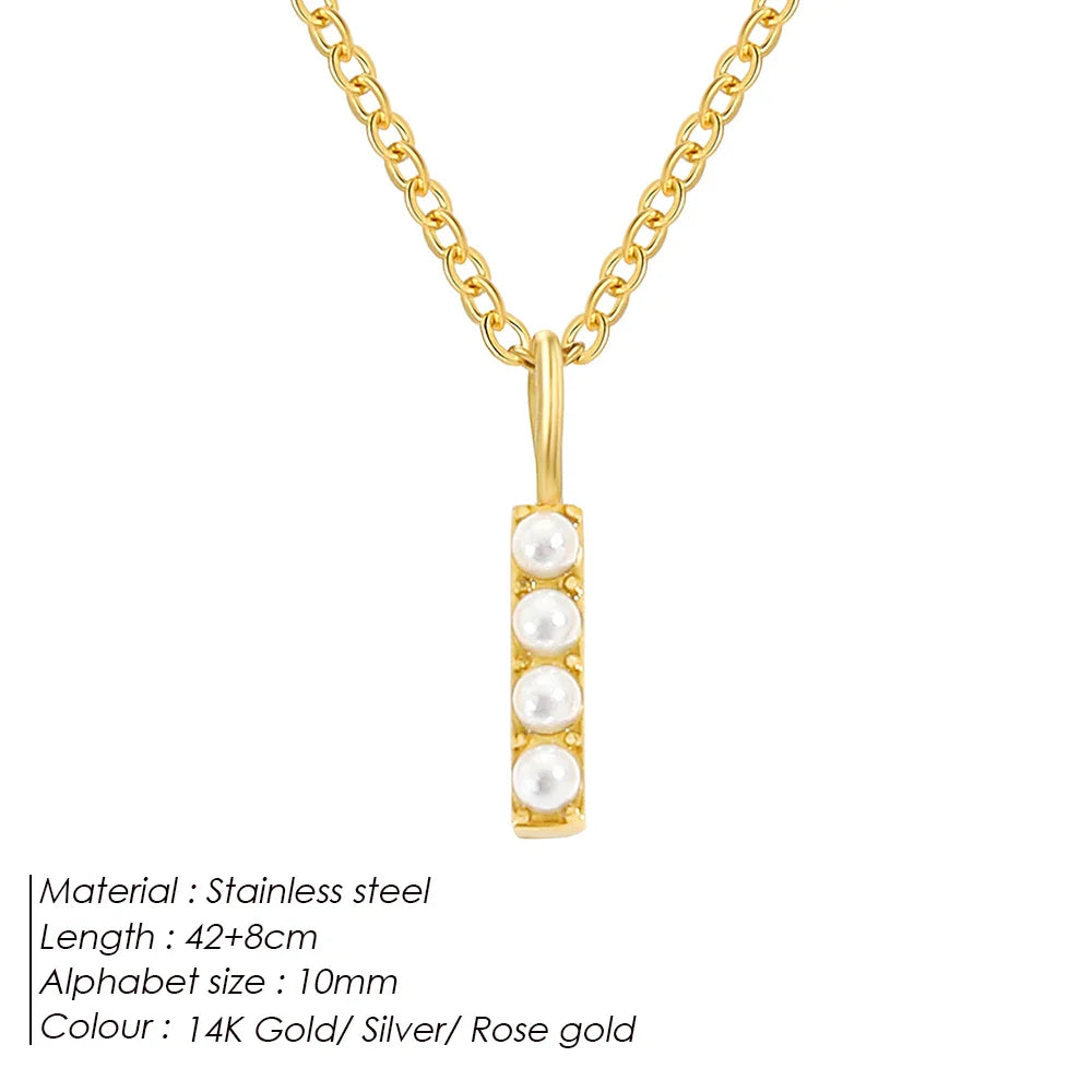Dainty Pearl Initial Pendant
