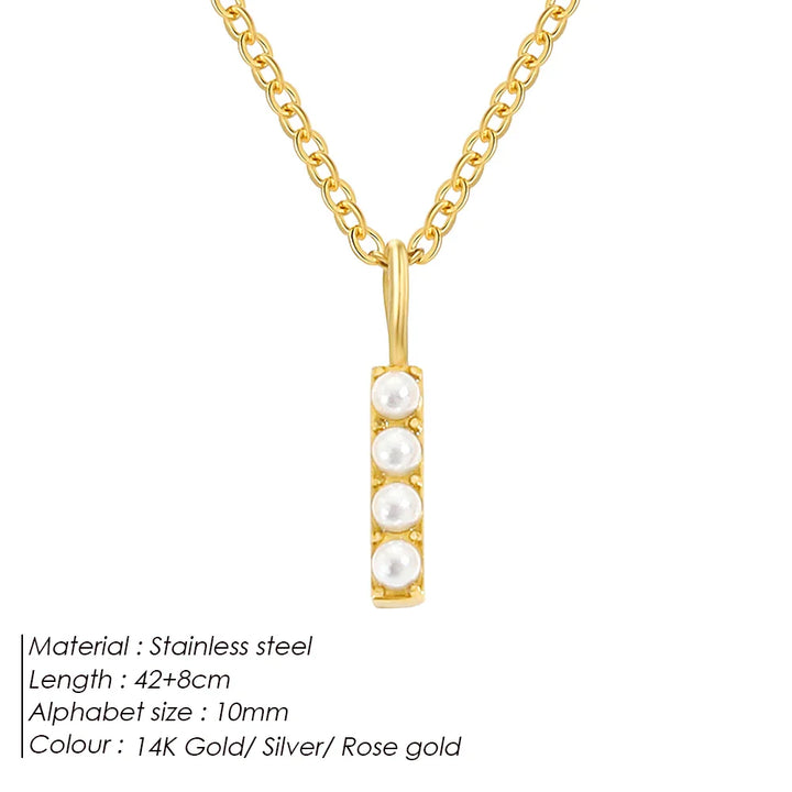 Dainty Pearl Initial Pendant
