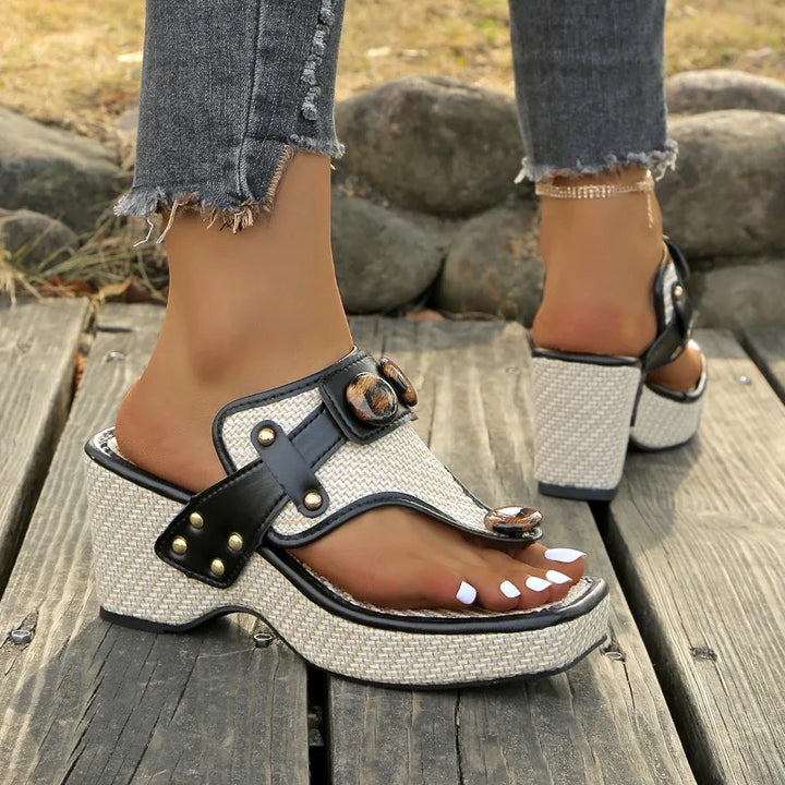 Ava | Raffia Wedge Sandals