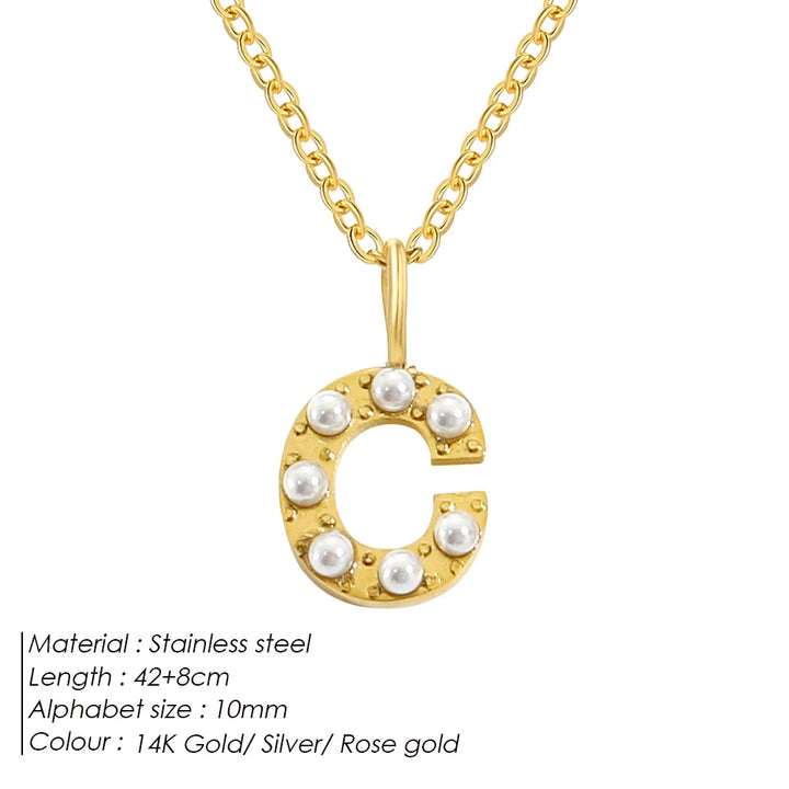 Dainty Pearl Initial Pendant