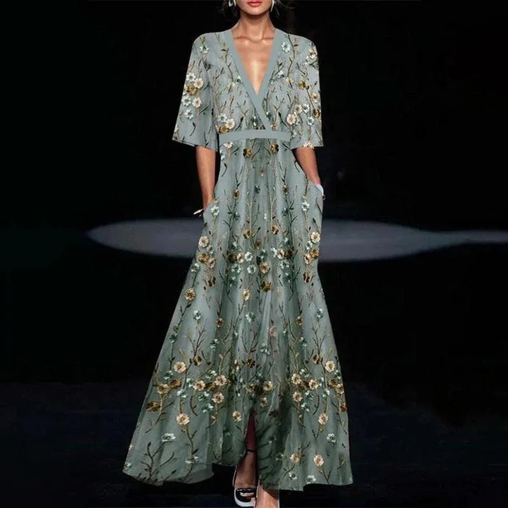 Hazel Floral Belted Maxi Dress