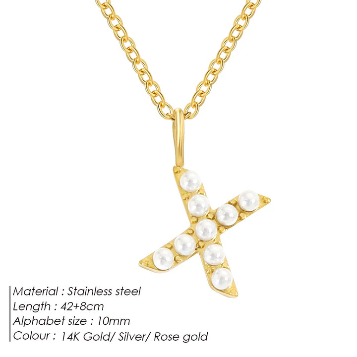 Dainty Pearl Initial Pendant