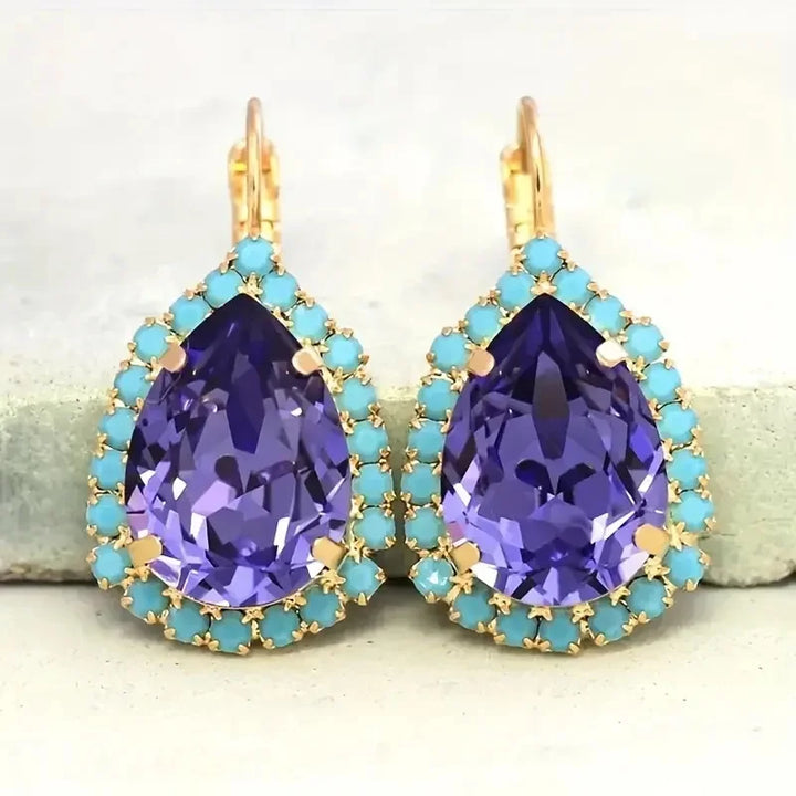 Autumn | Vintage Crystal Teardrop Earrings