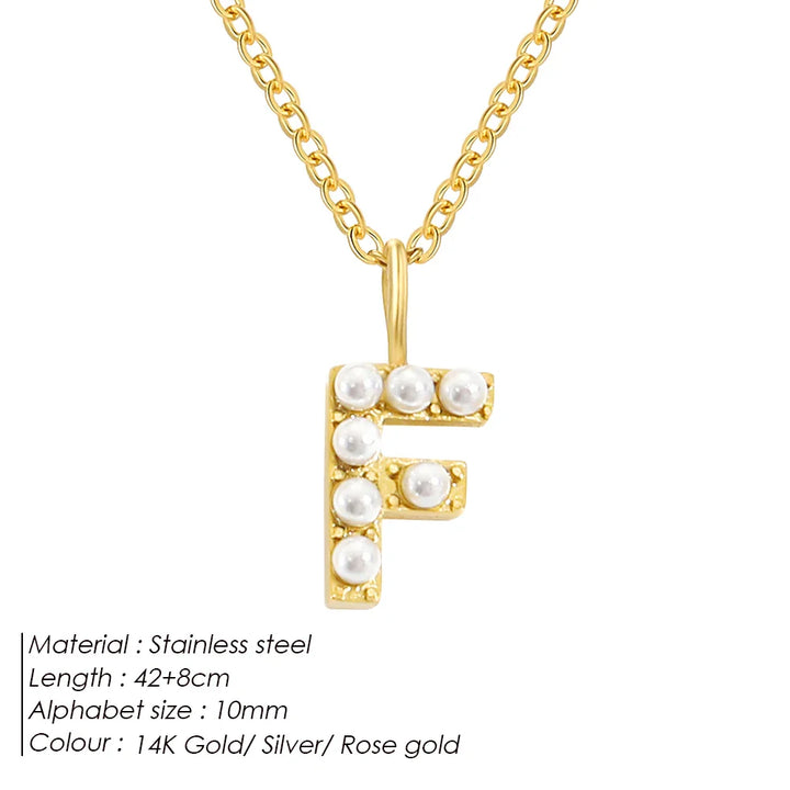 Dainty Pearl Initial Pendant