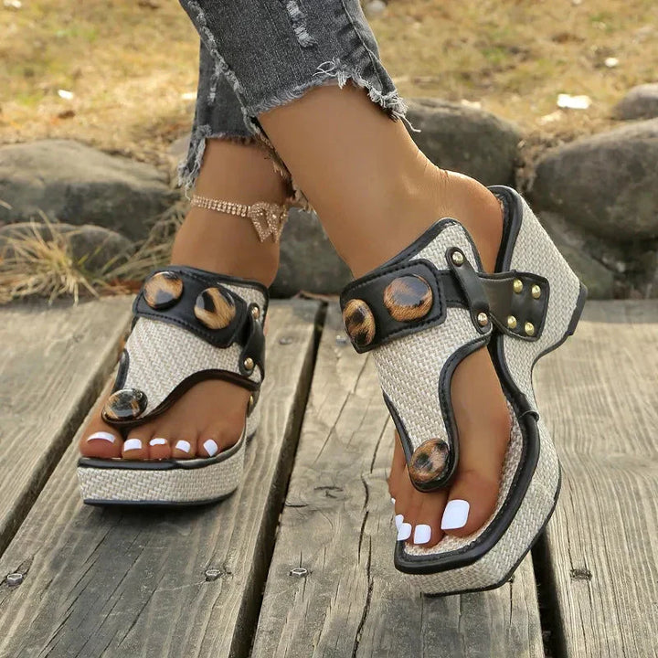 Ava | Raffia Wedge Sandals
