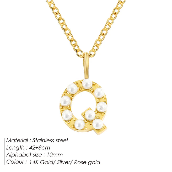 Dainty Pearl Initial Pendant