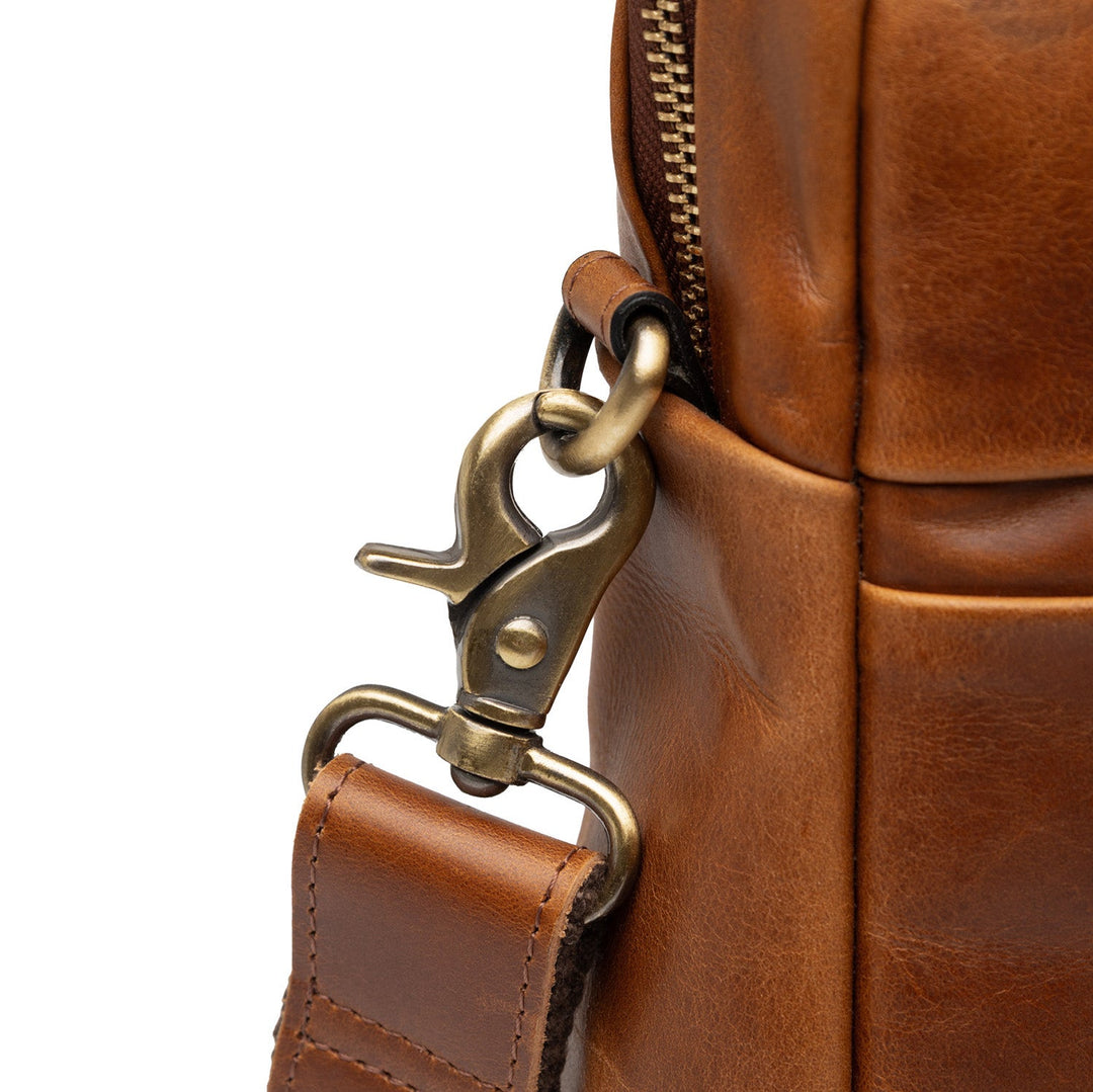 Light Brown Leather Laptop Bag 15" CARTER Work Bag Briefcase