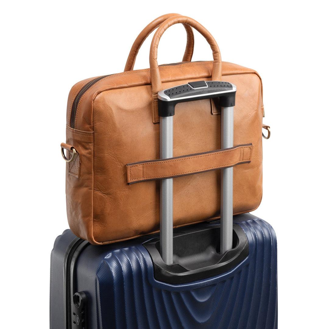 Laptop Bag Leather Light Brown 15" CEDAR Work Bag Briefcase