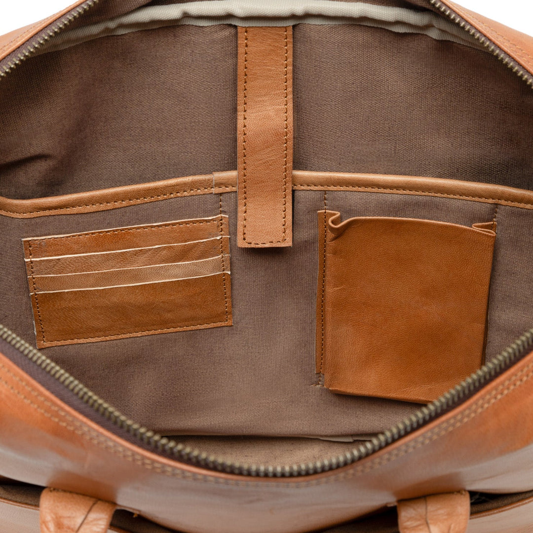 Laptop Bag Leather Light Brown 15" CEDAR Work Bag Briefcase