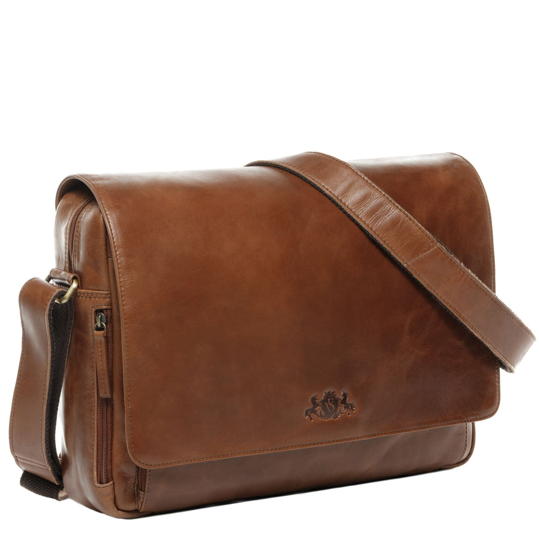 Teacher's Bag Leather Brown 15" AGENT Briefcase College
