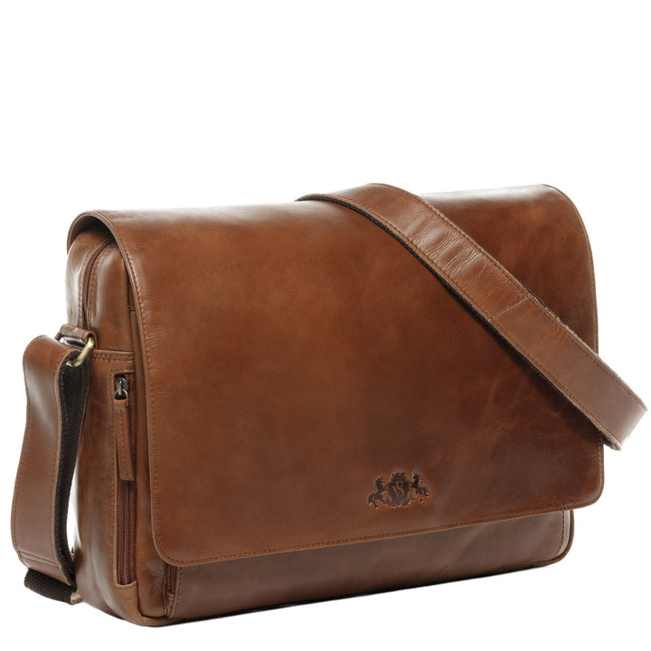 Teacher's Bag Leather Brown 15" AGENT Briefcase College