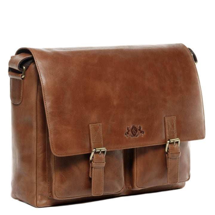 Teacher's Bag Leather Brown 15" SERGEANT Briefcase College