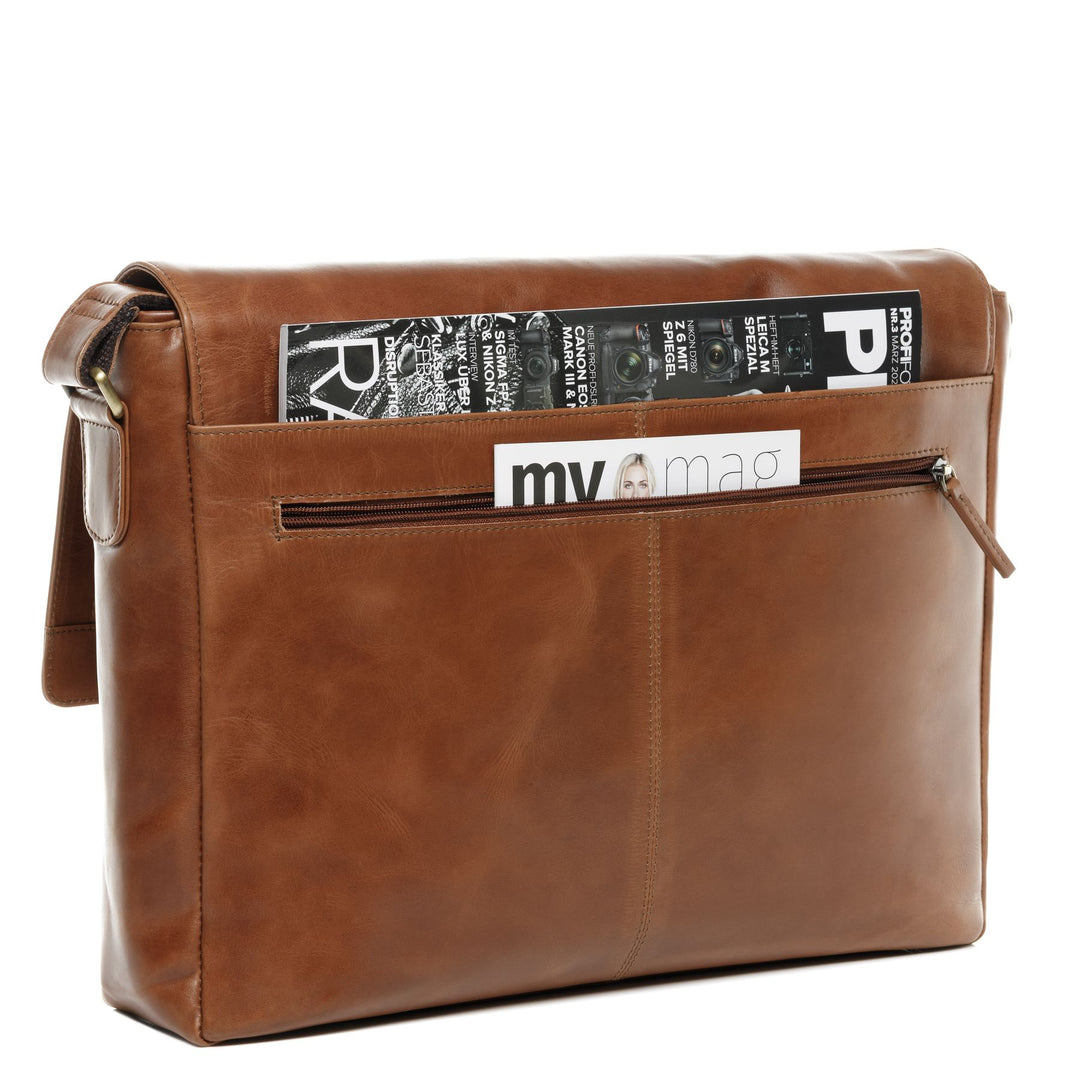 Teacher's Bag Leather Brown 15" SERGEANT Briefcase College