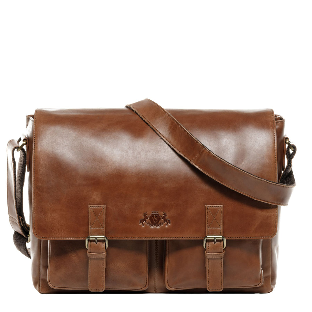 Teacher's Bag Leather Brown 15" SERGEANT Briefcase College