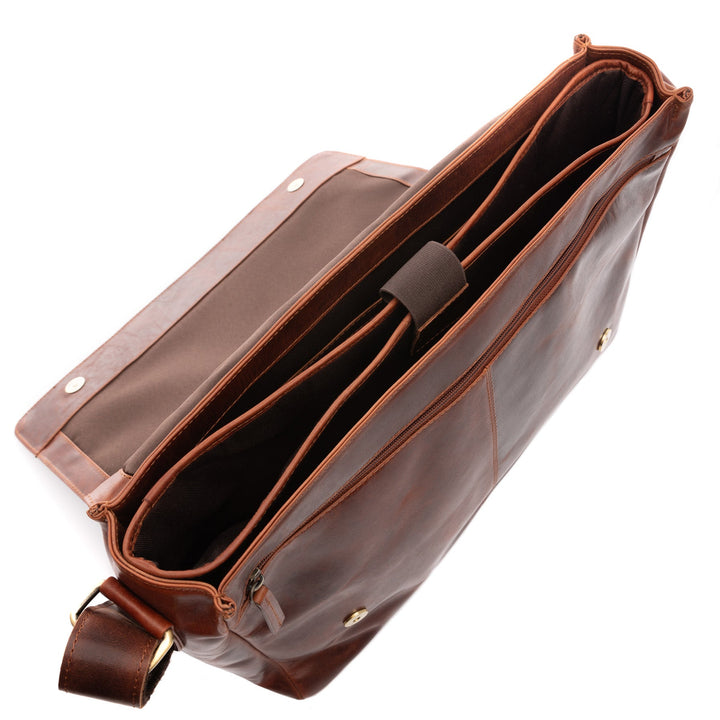 Large Leather Messenger Bag 15" SPENCER