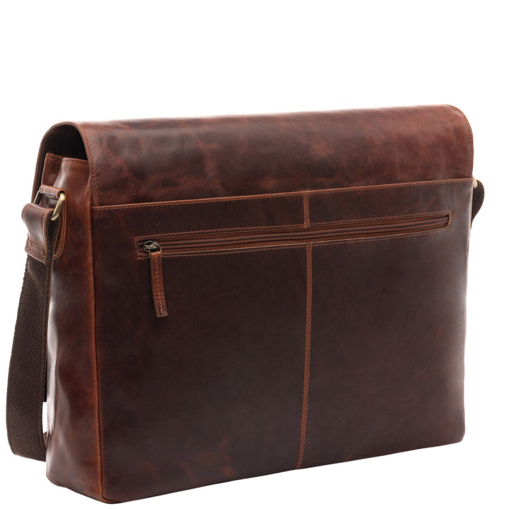Large Leather Messenger Bag 15" SPENCER