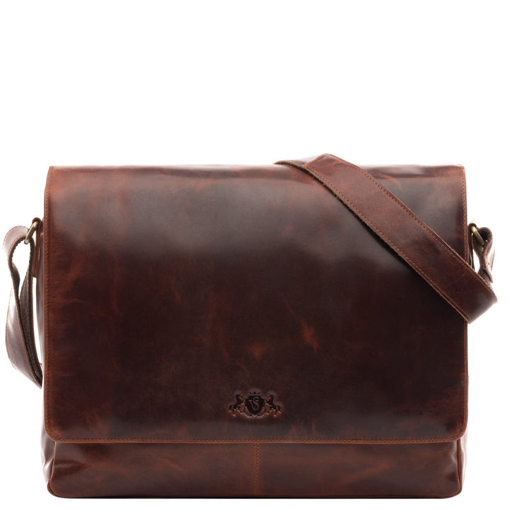 Large Leather Messenger Bag 15" SPENCER