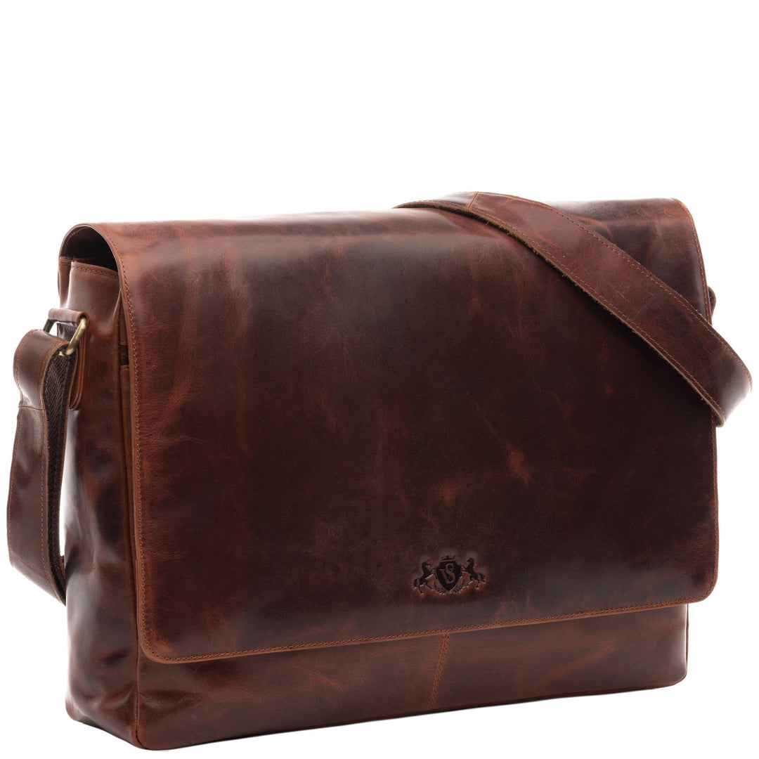 Large Leather Messenger Bag 15" SPENCER