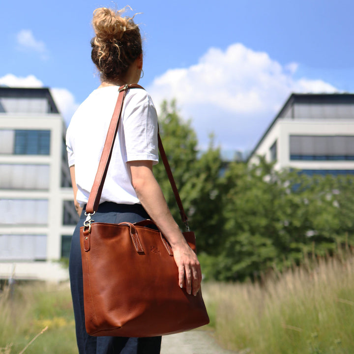 Brown Leather Handbag LIVIE Crossbody Bag