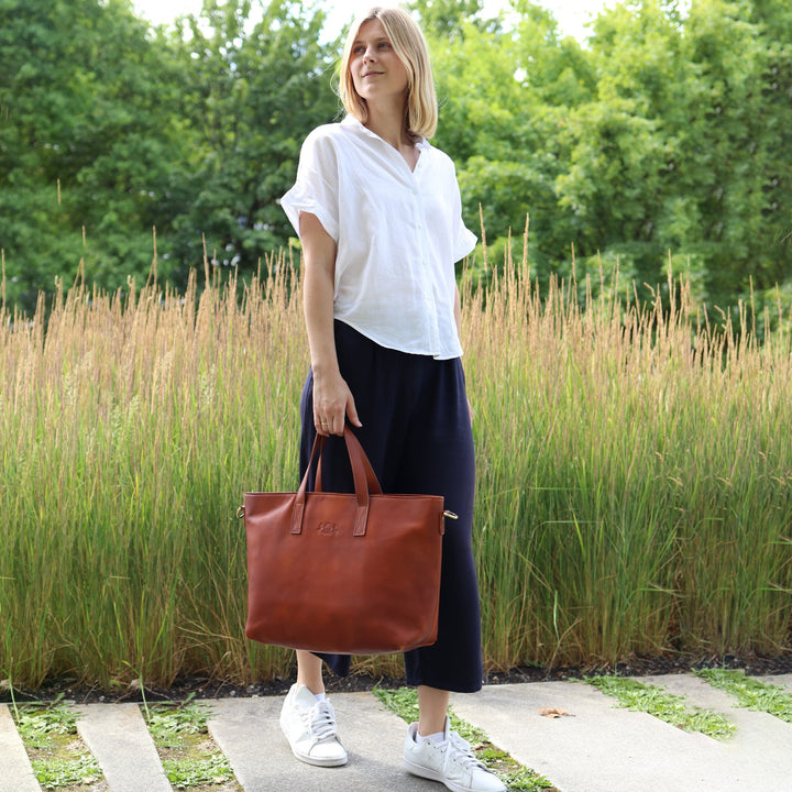 Brown Leather Handbag LIVIE Crossbody Bag