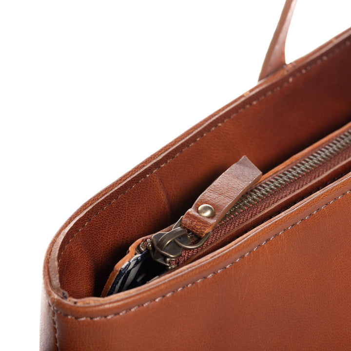 Brown Leather Handbag LIVIE Crossbody Bag