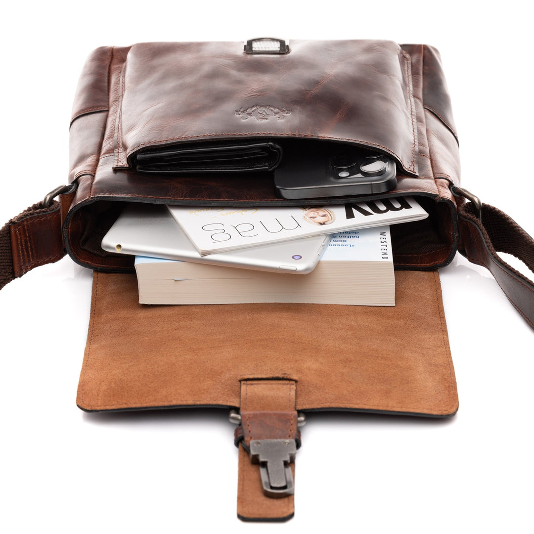 Brown Leather Shoulder Bag GRAHAM