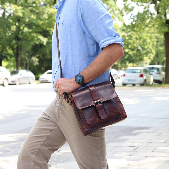 Brown Leather Shoulder Bag GRAHAM