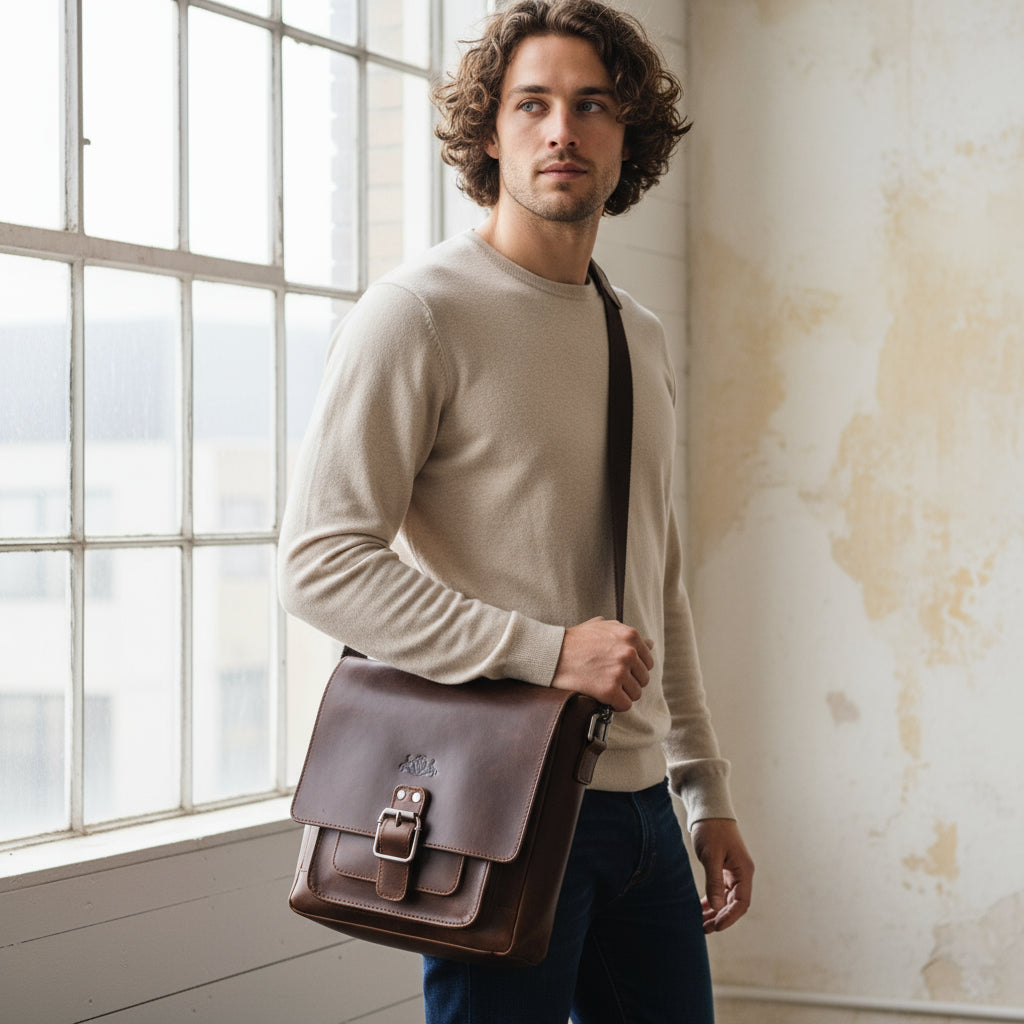 Brown Leather Shoulder Bag STOKED