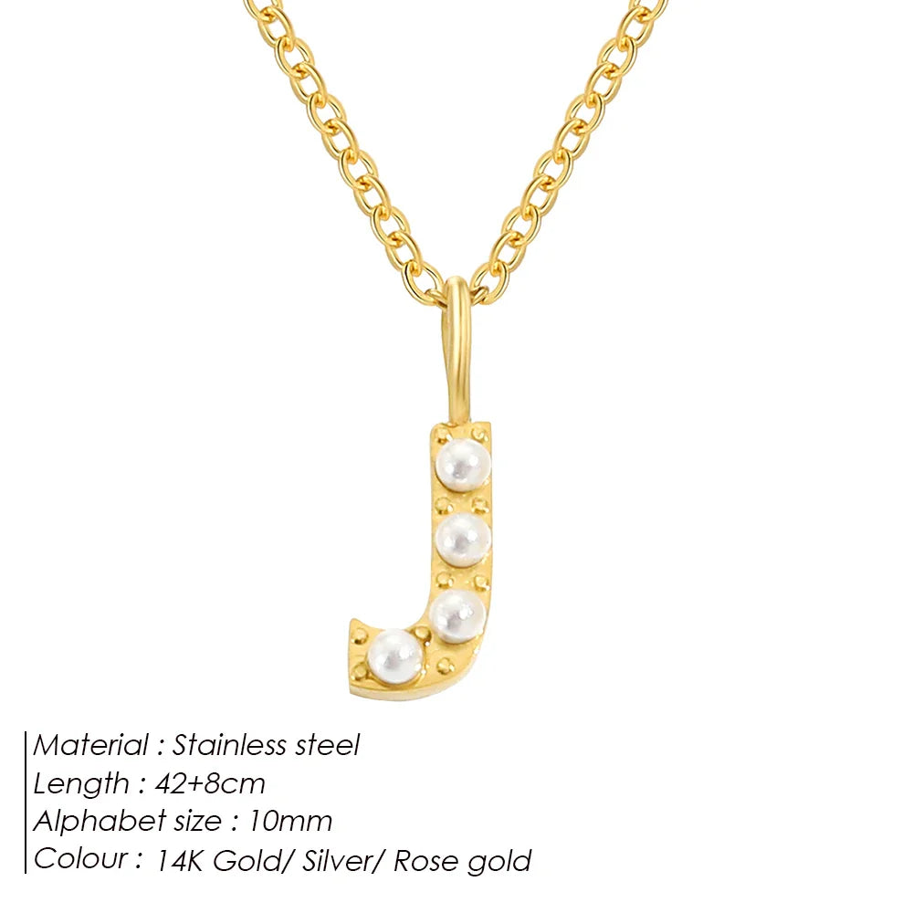 Dainty Pearl Initial Pendant
