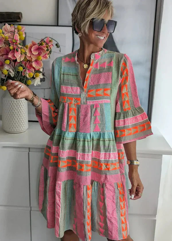 Ava V-Neck Hemp Summer Dress