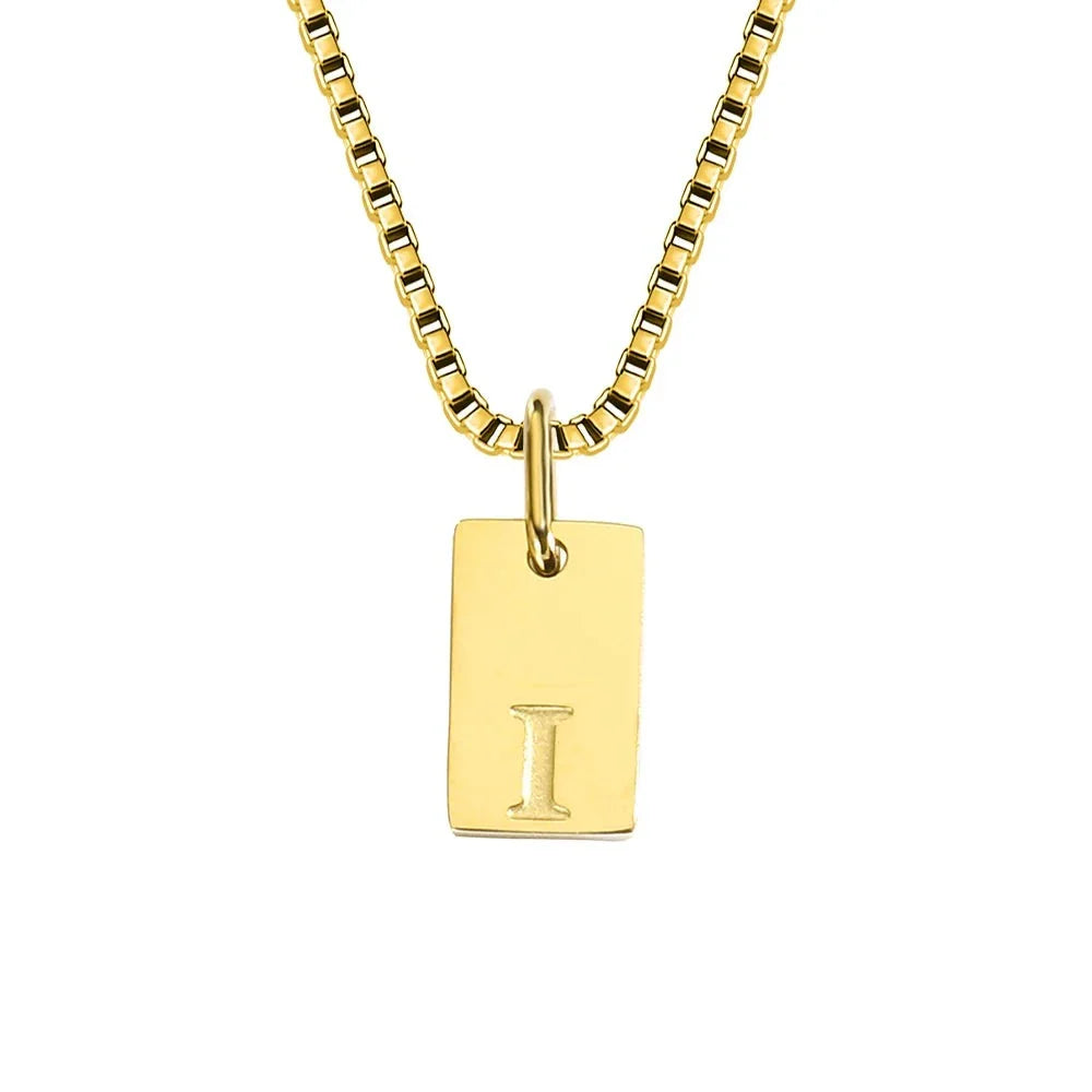 Dainty Initial Tag Necklace