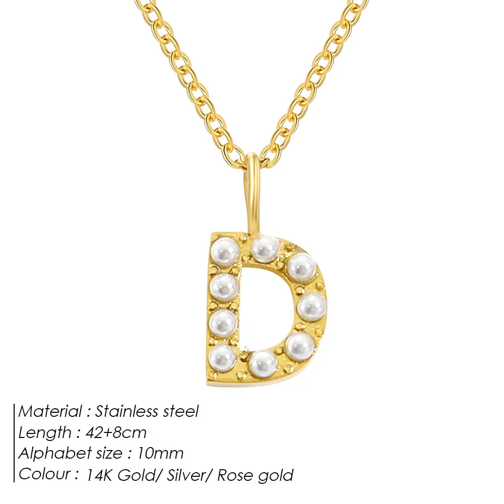 Dainty Pearl Initial Pendant