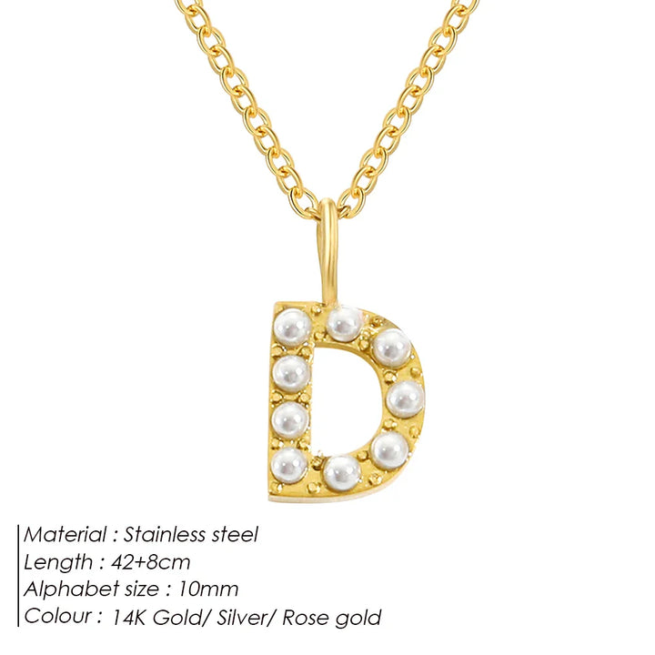 Dainty Pearl Initial Pendant