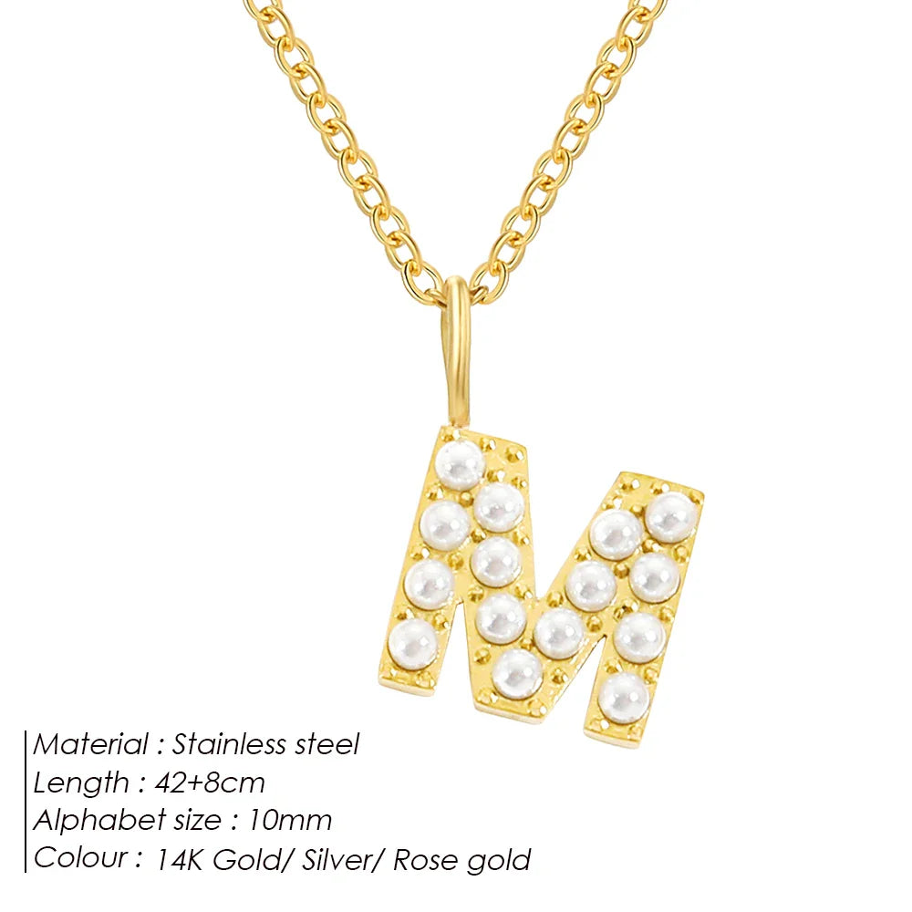 Dainty Pearl Initial Pendant