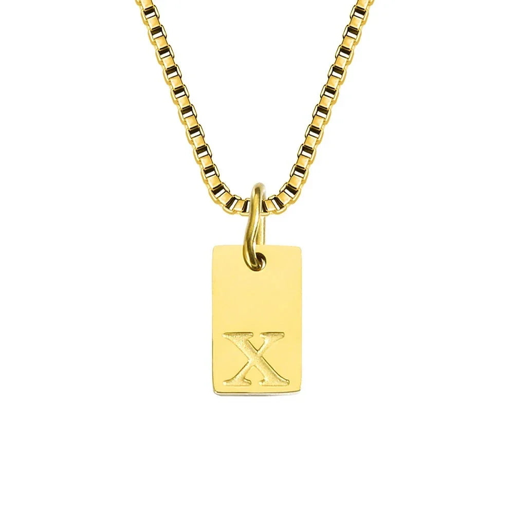 Dainty Initial Tag Necklace