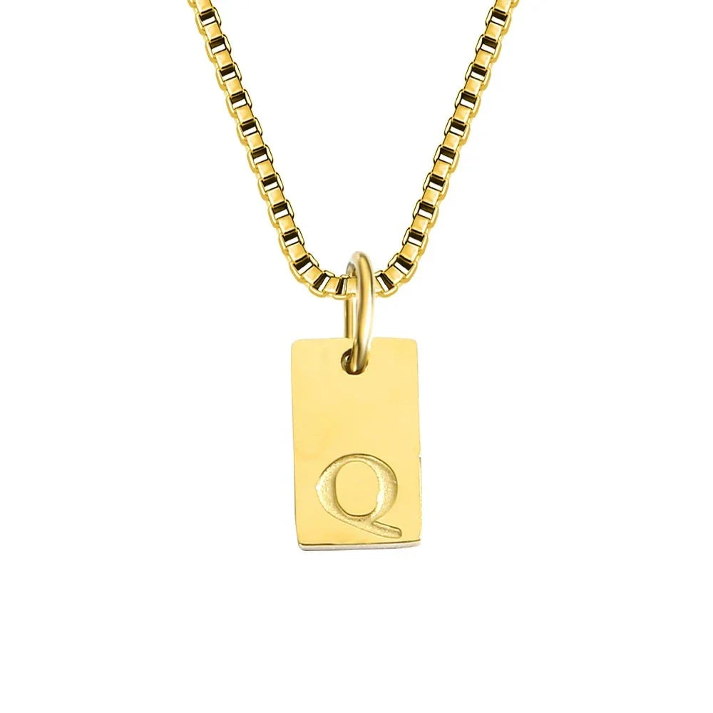 Dainty Initial Tag Necklace
