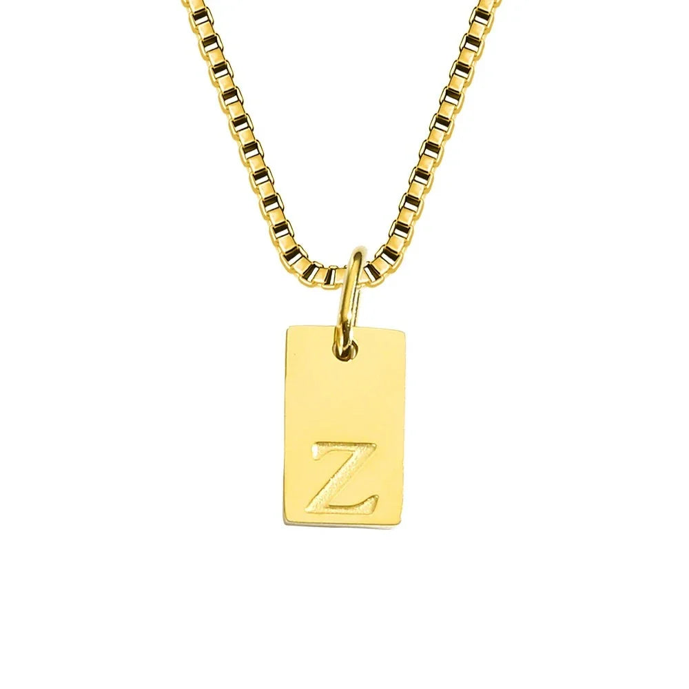 Dainty Initial Tag Necklace