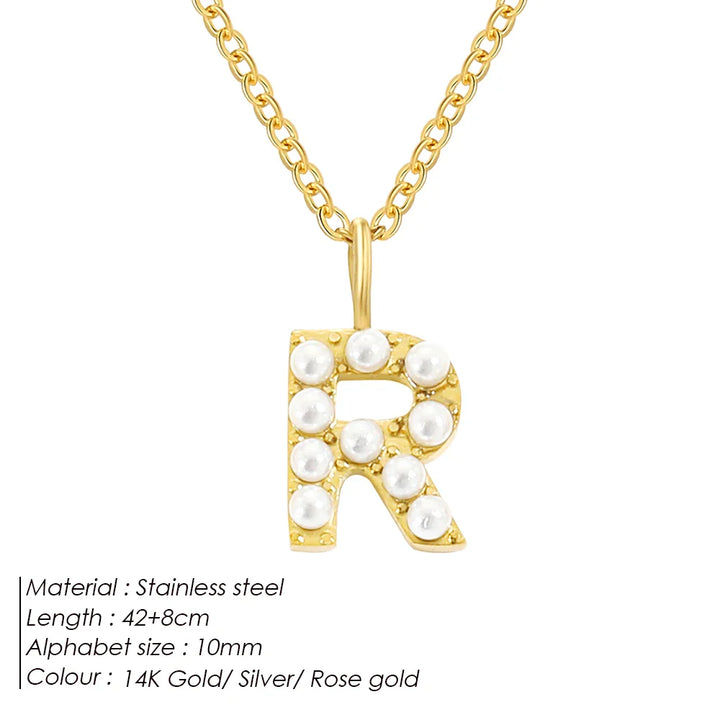 Dainty Pearl Initial Pendant