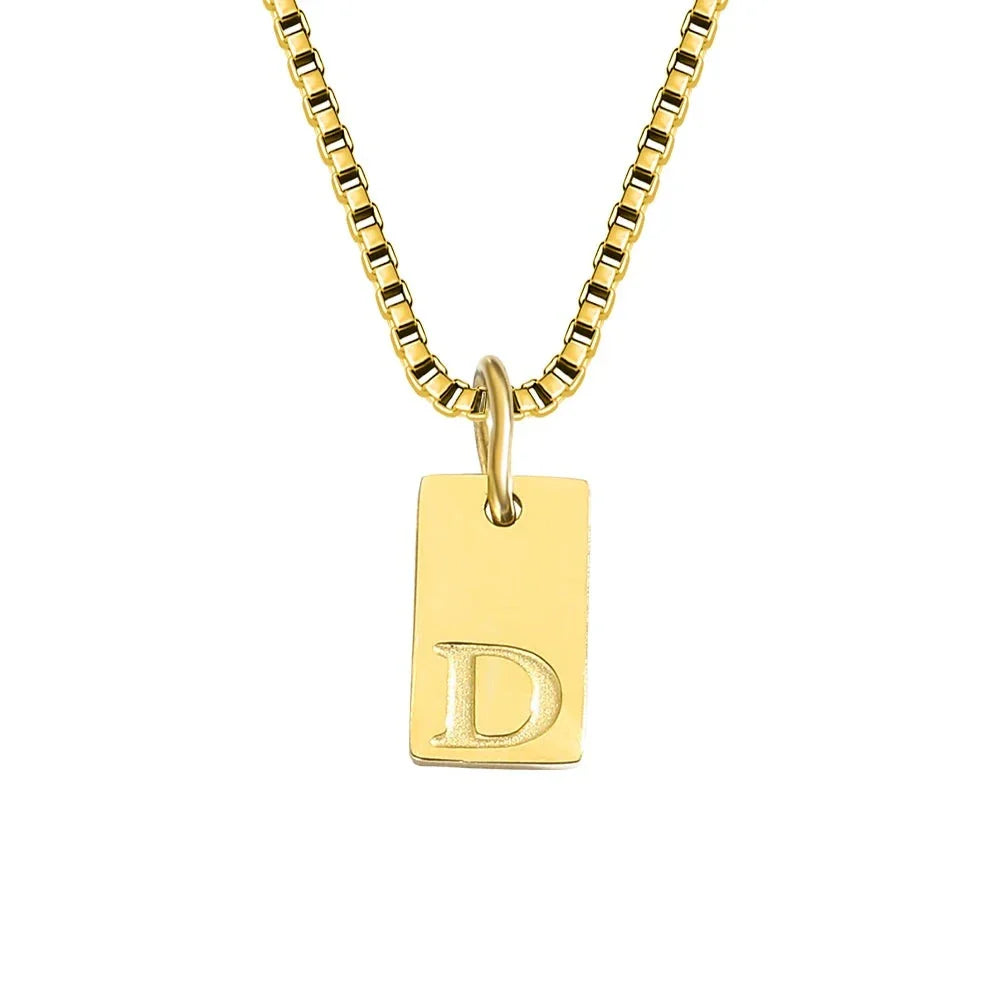 Dainty Initial Tag Necklace