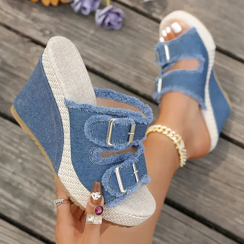 Atelier | Frayed Edge Wedge Sandal