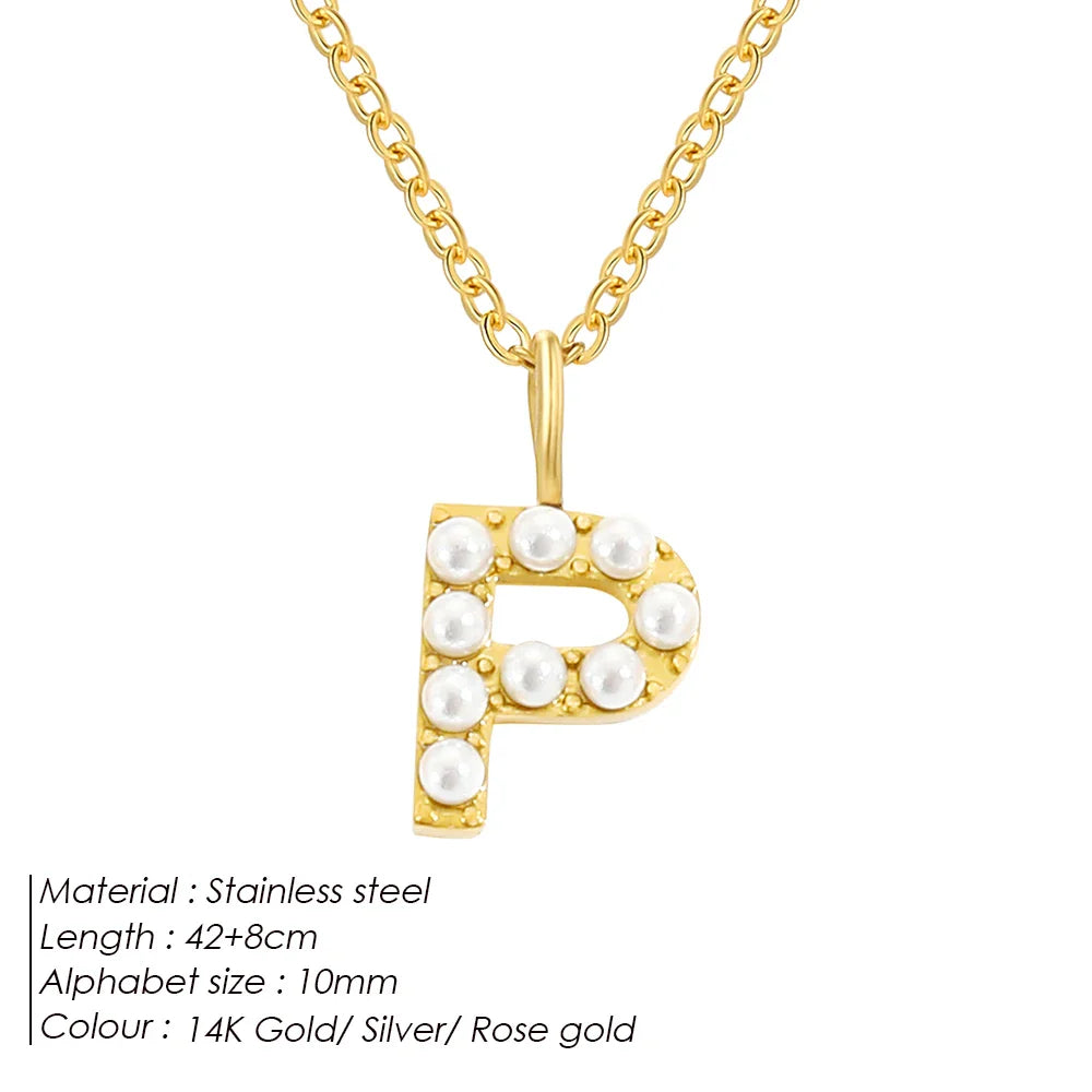 Dainty Pearl Initial Pendant