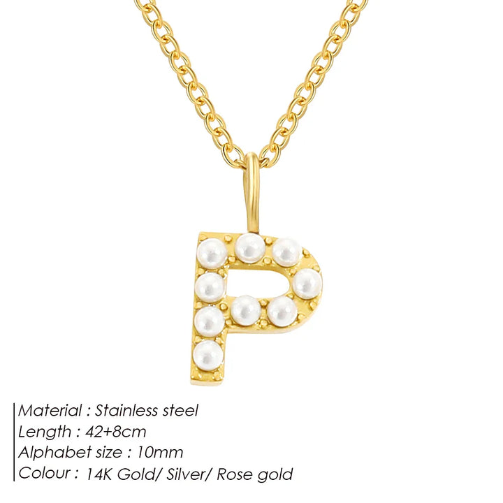 Dainty Pearl Initial Pendant
