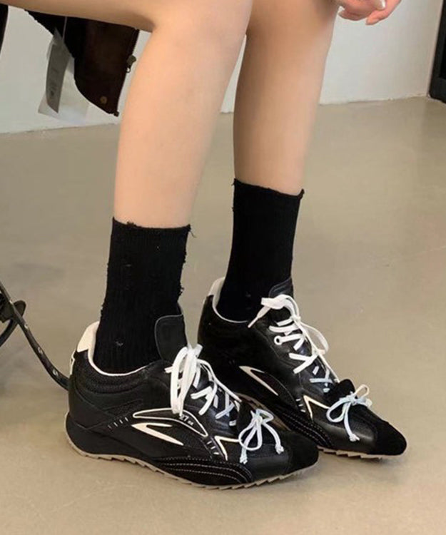 Silver Faux Leather Lace Up Splicing Fashion Sport Shoes Pointed Toe