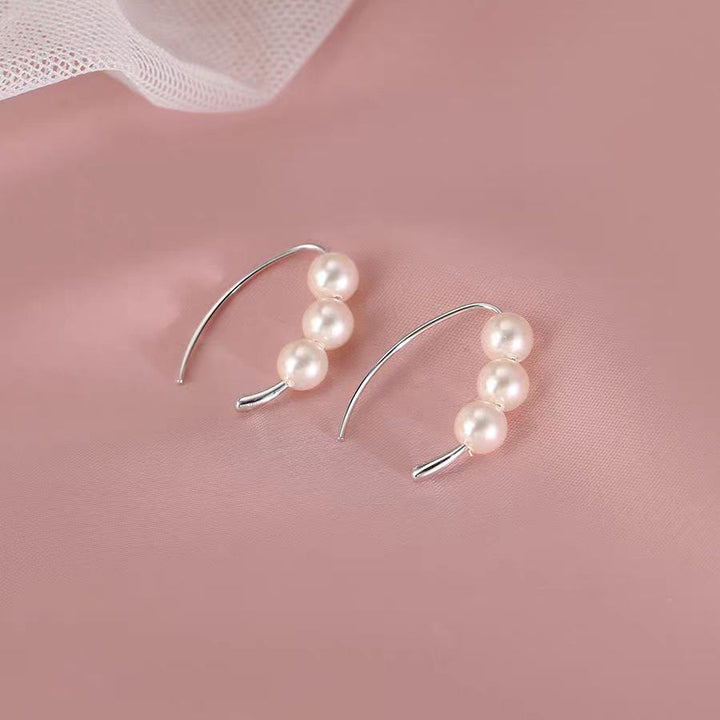 Silk Sterling Silver Pearl Hoops