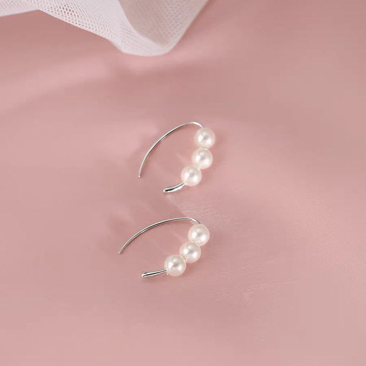 Silk Sterling Silver Pearl Hoops