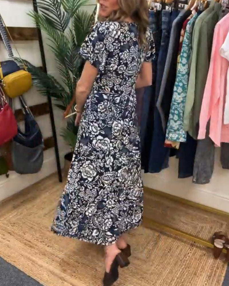 Floral Long Sleeve Maxi Dress