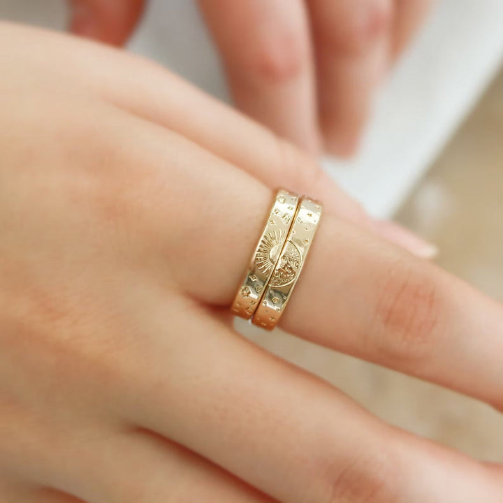 Sun and Moon Couple Rings