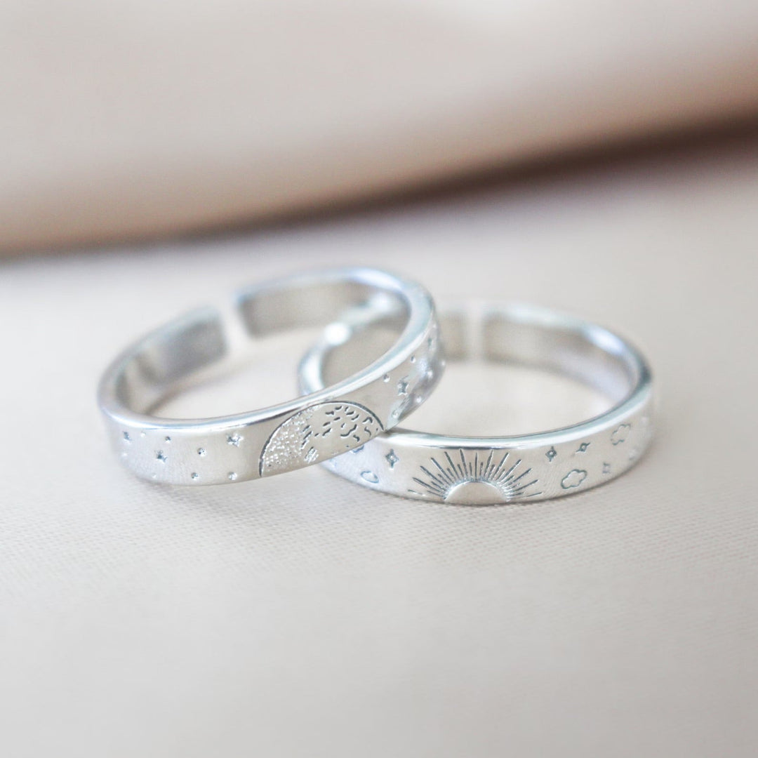 Sun and Moon Couple Rings