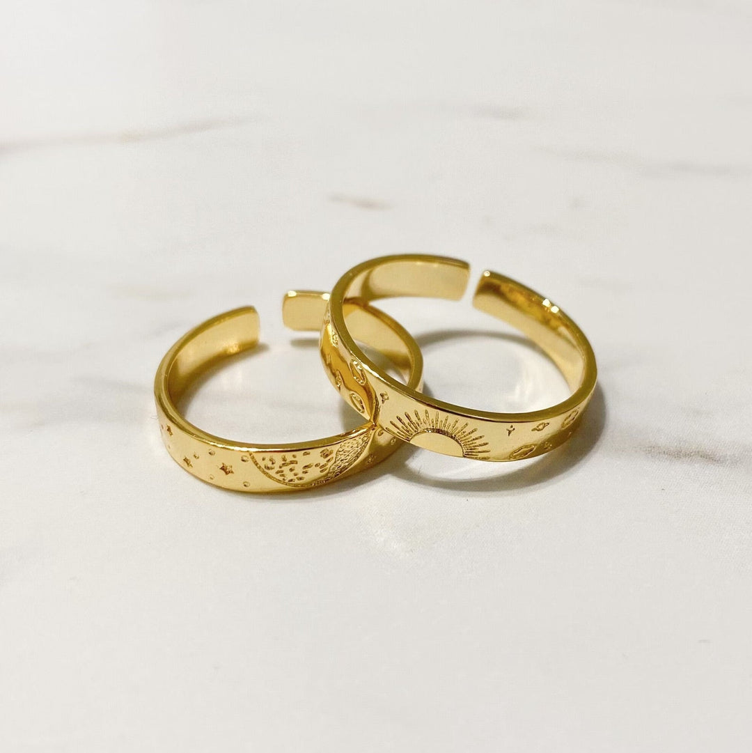 Sun and Moon Couple Rings